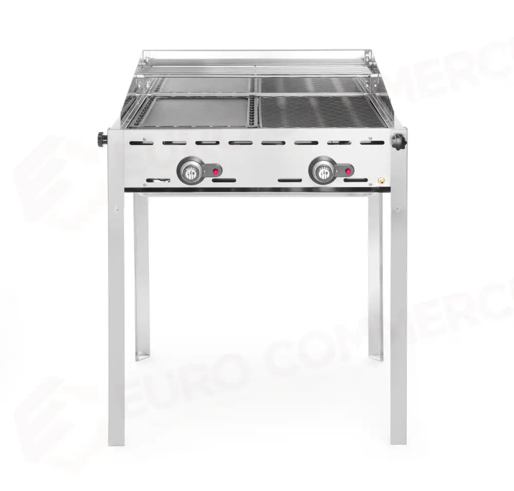 GREEN FIRE BARBECUE CON 2 BRUCIATORI HENDI PROFI LINE GRIGLIE 1/1 IN ACCIAIO 11,6KW 740X612X(-