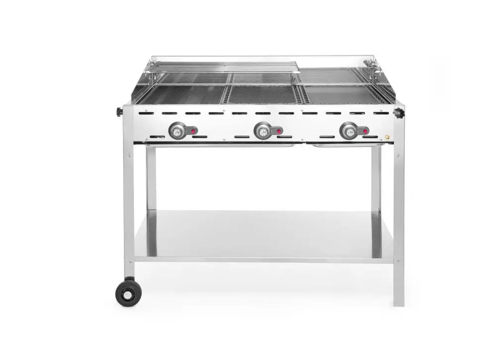 GREEN FIRE BARBECUE CON 3 BRUCIATORI PROFI LINE 17,4KW 1078X612X(H)825MM - HENDI