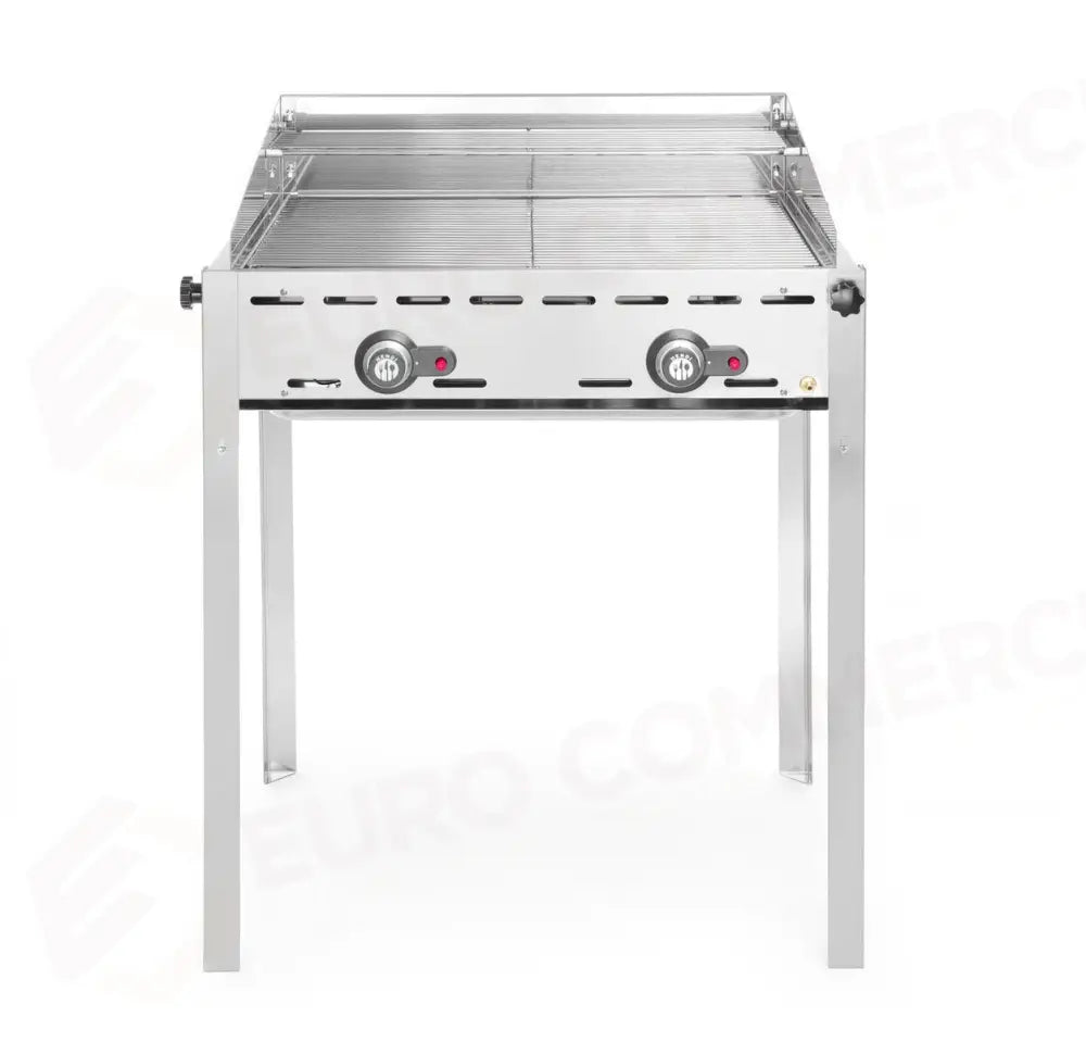 GREEN FIRE BARBECUE CON 2 BRUCIATORI PROFI LINE 2 GRIGLIE 1/1 IN ACCIAIO 11,6KW 740X612X(- HENDI
