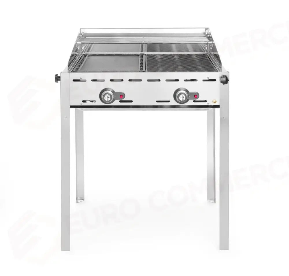 GREEN FIRE BARBECUE CON 2 BRUCIATORI PROFI LINE TEGLIA E GRIGLIA GN 1/1 IN GHISA 11,6KW 7 - HENDI