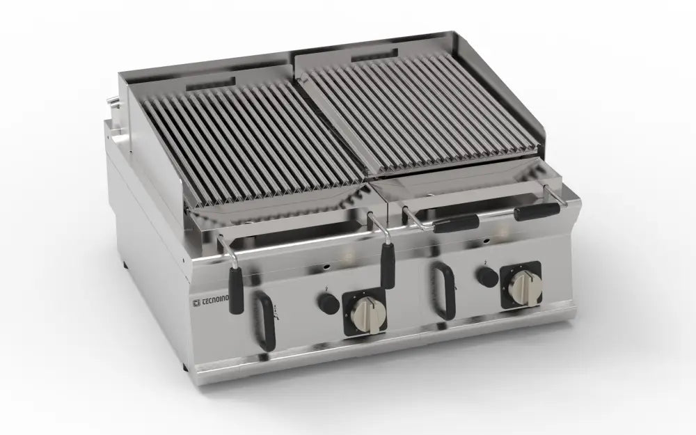 GRIGLIA GAS P.LAVICA INOX S 8 T74 TOP - 713148 - TECNOINOX