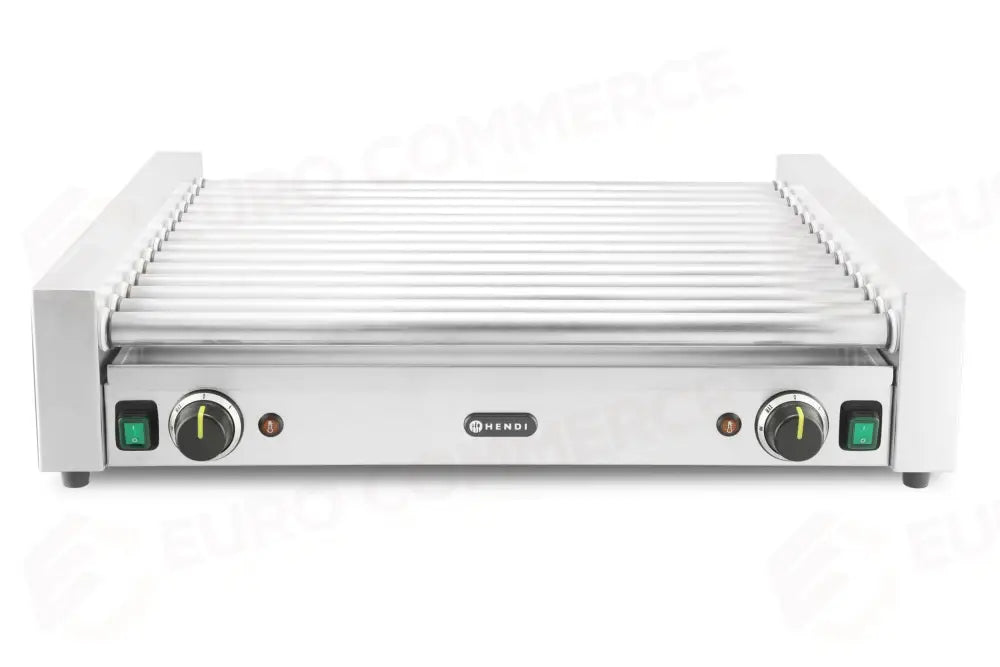 GRIGLIA PER WURSTEL XL - 2 ZONE HENDI 14 RULLI ARGENTO 230V/2000W 732X590X(H)168MM RETTANGOLAR