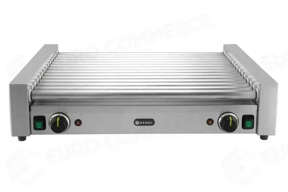 GRIGLIA PER WURSTEL XL - 2 ZONE HENDI 14 RULLI ARGENTO 230V/2000W 732X590X(H)168MM RETTANGOLAR