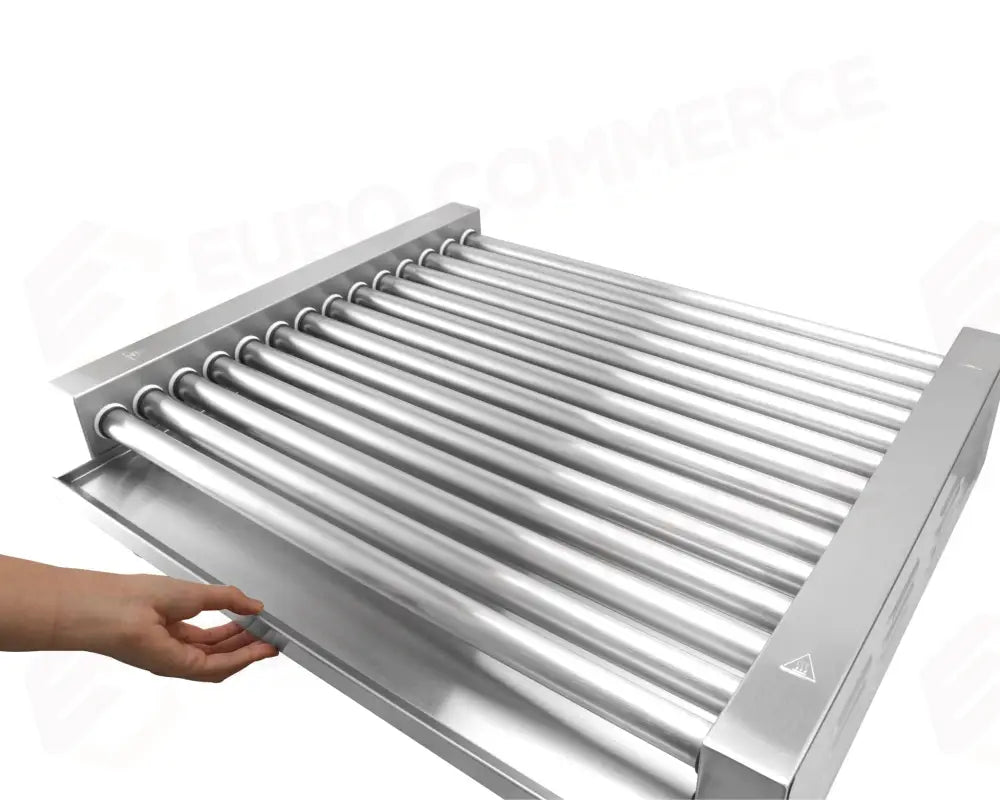 GRIGLIA PER WURSTEL XL - 2 ZONE HENDI 14 RULLI ARGENTO 230V/2000W 732X590X(H)168MM RETTANGOLAR