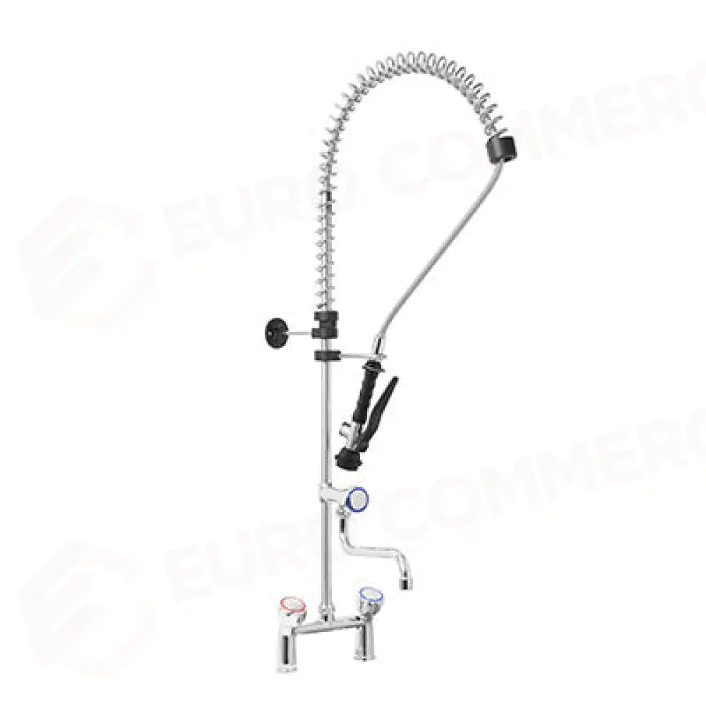 GRUPPO DOCCIA BIFORO CON CANNA GIR. A META` ASTA,MANIGLIA ROTONDA E DOCCIA BASIC. INT.FISSO 155MM - R0102020129