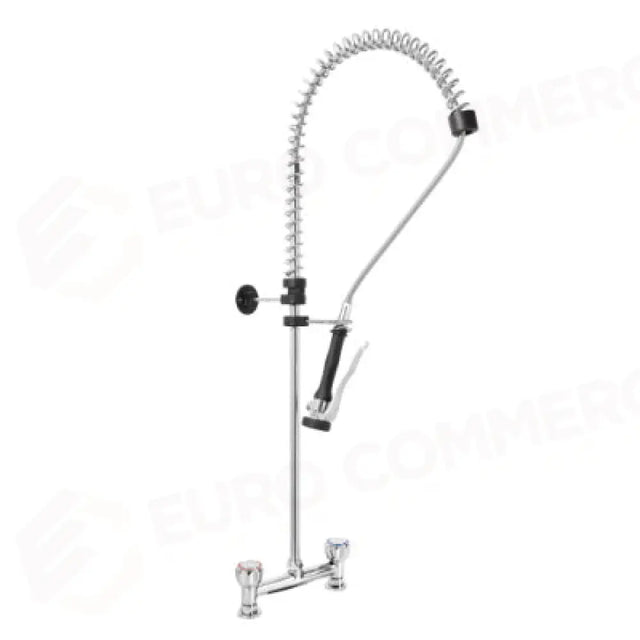 Two-hole pre-wash shower set for sink with round handle and premium shower. Fixed distance 203.2 mm - P0102020158 - MONOLITH