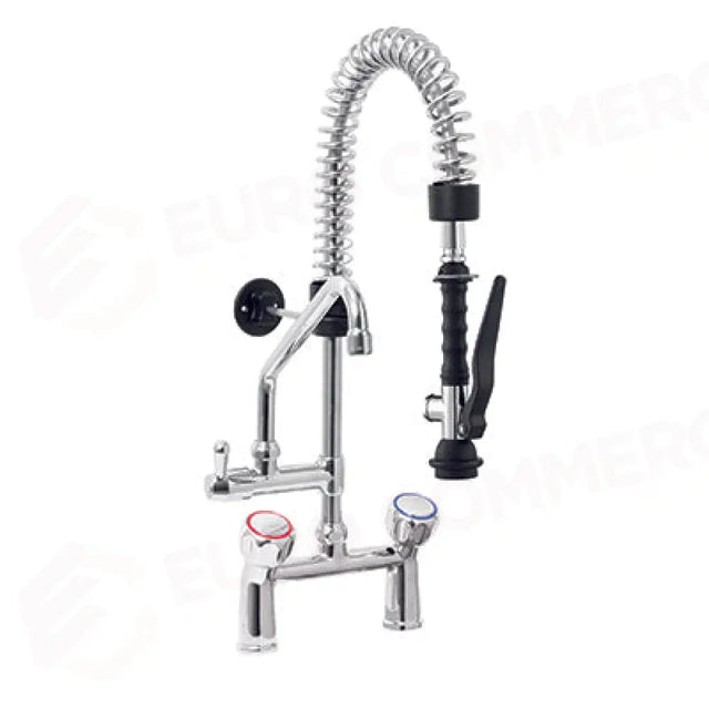 Ensemble de douche à double trou pour lavabo, poignée ronde, bec demi-tour en forme de « C » Ø18 x 200 mm - ERAMINI151 - MONOLITH