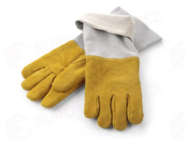 HEAT RESISTANT LEATHER BBQ GLOVES - 2 PIECES, 2 PIECES, (L)460MM - HENDI