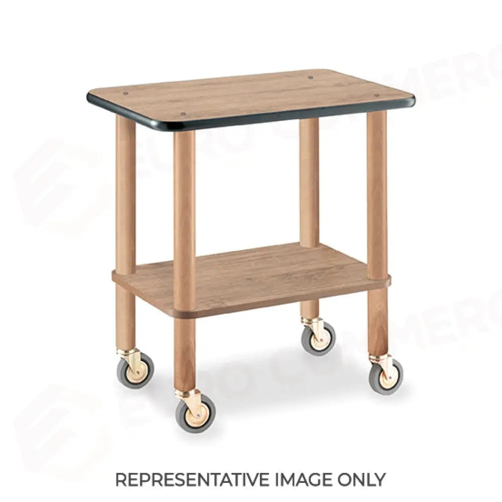 GUÉRIDON COLORE ROVERE GAMBE IN LEGNO 2 RUOTE FRENATE - 1095S-F - METALCARRELLI - CARRELLI