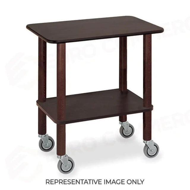 GUÉRIDON, COLORE WENGÉ, GAMBE IN LEGNO, RUOTE ELASTICHE, 2 FRENATE - 1095SW-E - METALCARRELLI
