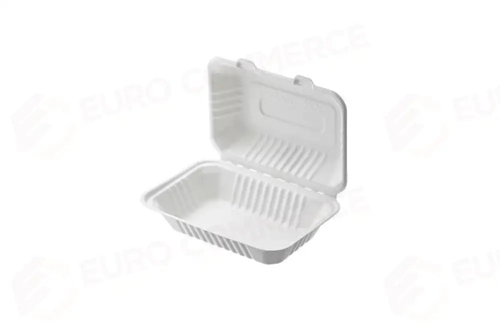 HAMBURGER BOX IN POLPA DI CELLULOSA BIANCO - 23X15X8 CM - 1400 ML - Q2023 - LEONE - MONOUSO BIO