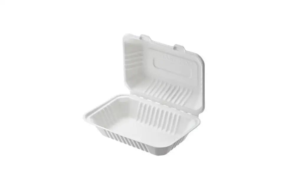 HAMBURGER BOX IN POLPA DI CELLULOSA BIANCO - CM 23X22X9.5H - Q2113.F - LEONE - MONOUSO BIO
