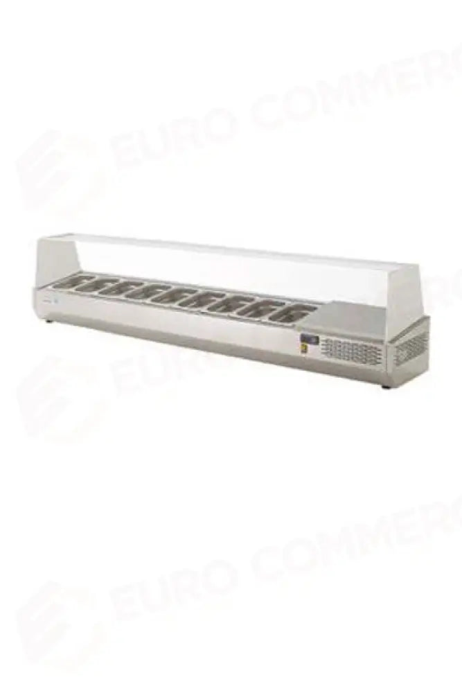 HC MIA 200 HC-9 GN 1/4-VETRINA REFRIGERATA CONDIMENTI PIZZA + VETRI PER 9 BACINELLE DA 1/4 - ASPES PROFESSIONAL
