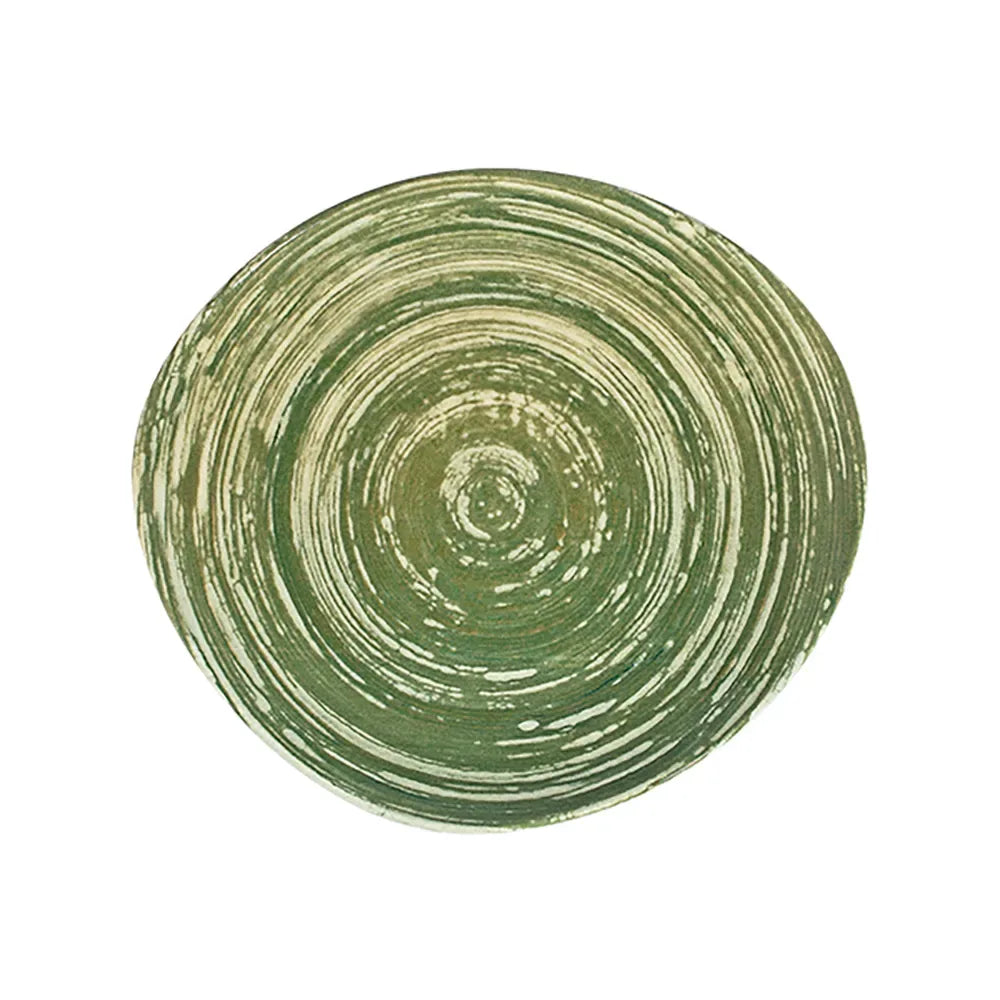 SWIRL GREEN PEBBLE PIATTO PIANO 27 CM - PBL27DZ-ID1004 - ID FINE