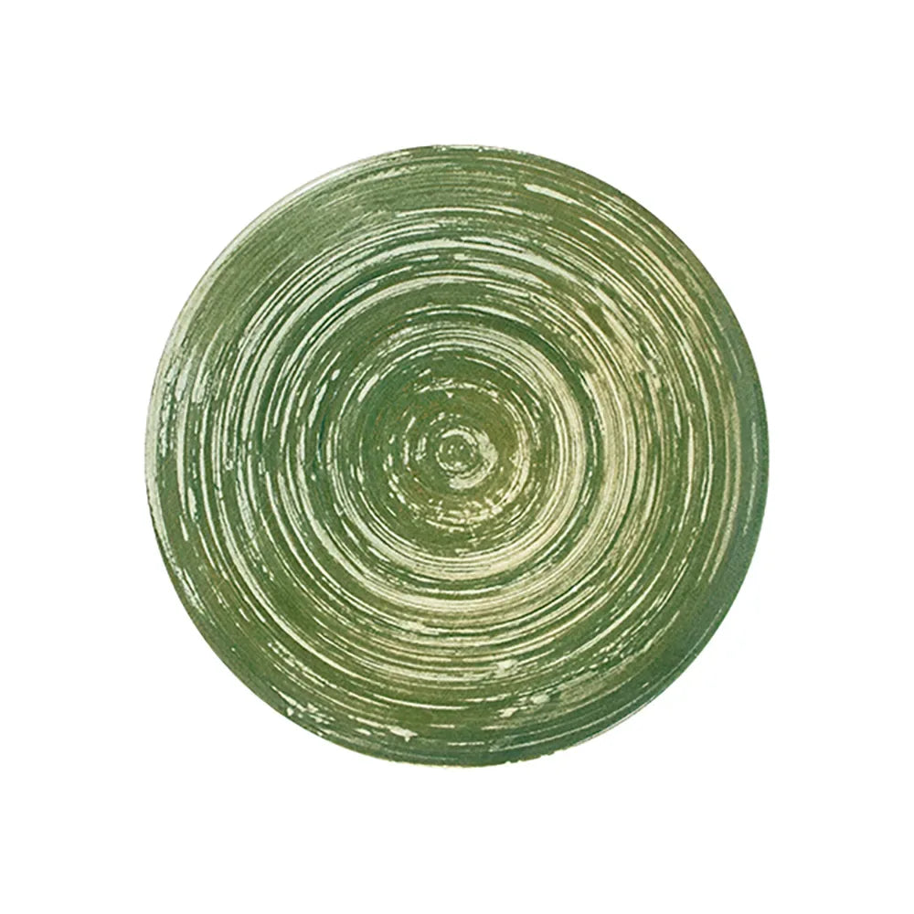 SWIRL GREEN TUVAL PIATTO PIANO 25 CM - TVL25DZ-ID1004 - ID FINE