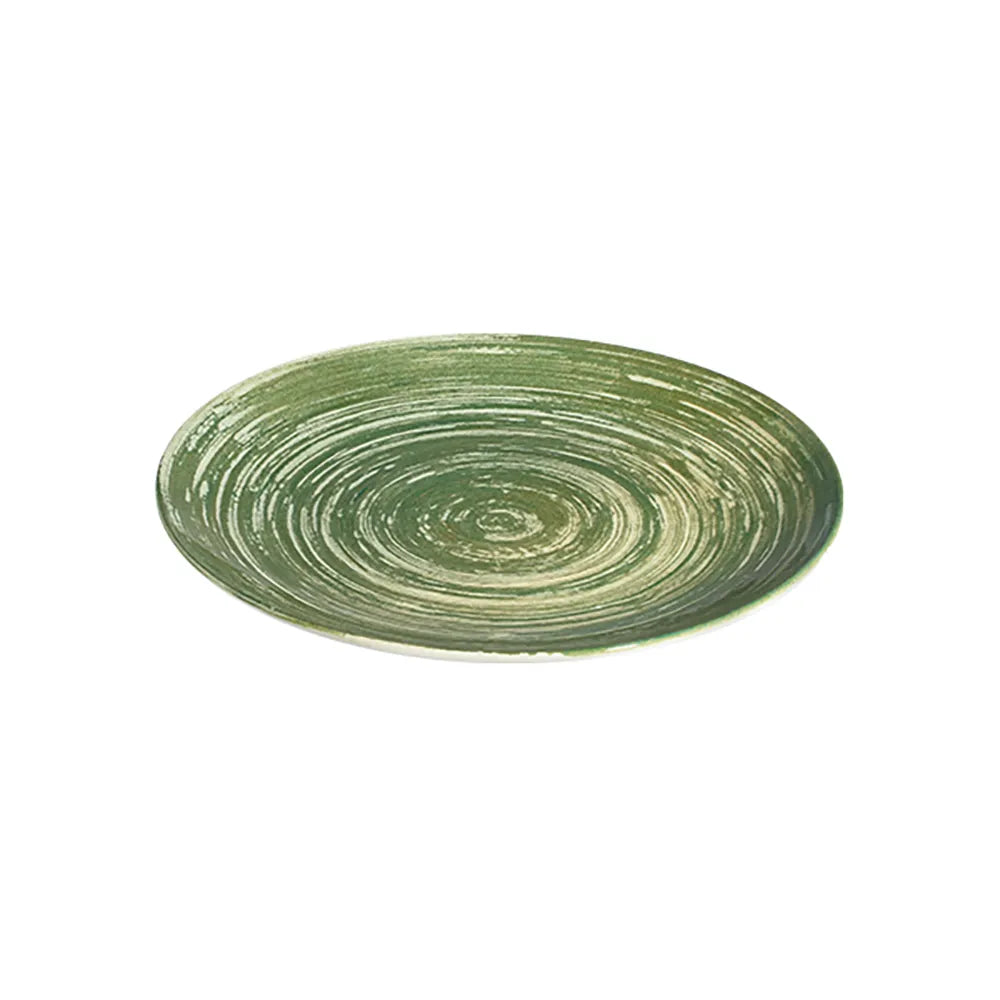 SWIRL GREEN TUVAL PIATTO PIANO 25 CM - TVL25DZ-ID1004 - ID FINE