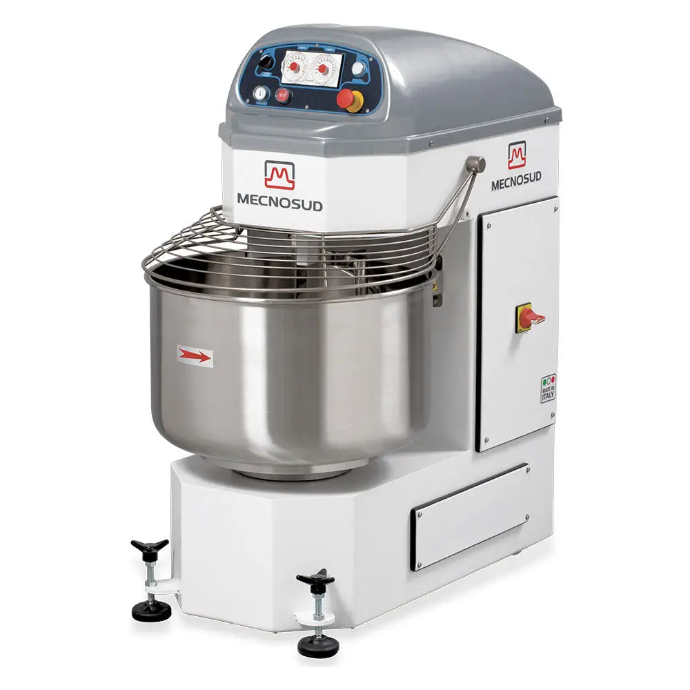 IMPASTATRICE A SPIRALE AUTOMATICA CON 1 MOTORE TESTA E VASCA FISSA KG. 50 V.400/50-60/3 2 VEL. - KG - SP501 - MECNOSUD