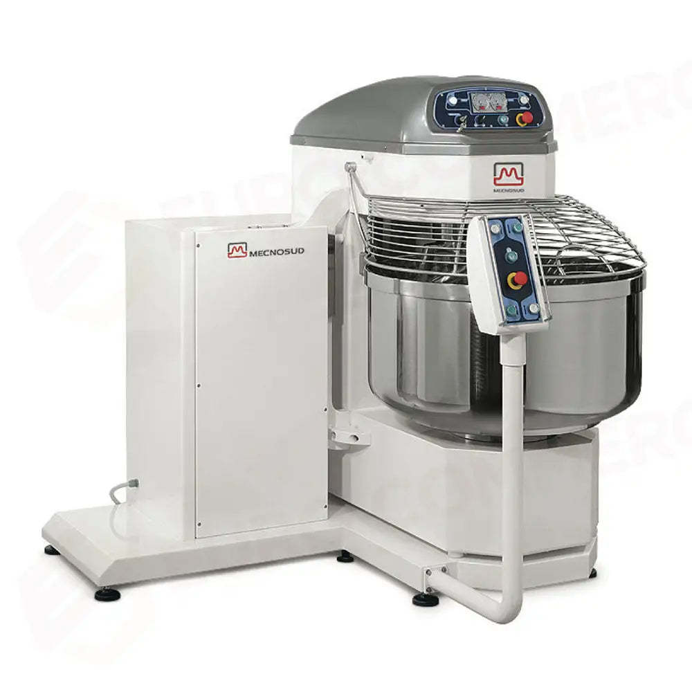 IMPASTATRICE A SPIRALE TESTA E VASCA FISSA KG. 160 V.400/50/3 2 VEL. CON RIBALTATORE SU BANCO - KG - SPRB160 - MECNOSUD