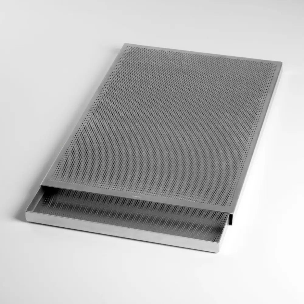 KIT COMPOSTO DA DOPPIA TEGLIA MICROFORATA IN ALLUMINIO PER SFOGLIA - FORMATO GASTRONORM MM 530×325×20 H
