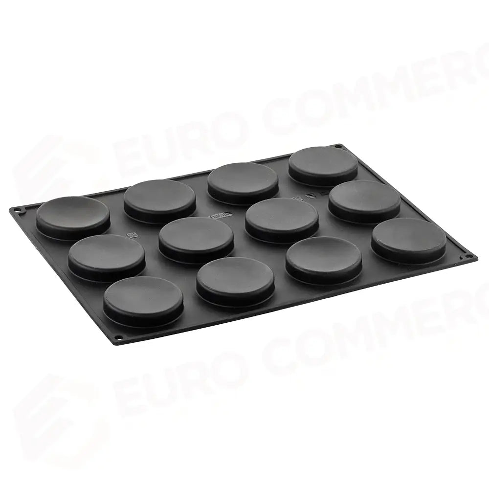 KIT PROGETTO MONO: STAMPO IN SILICONE PAVOFLEX 400 X 300 MM - 12 IMPRONTE ROTONDE Ø 74 X H 15 MM VOL. 64 ML
