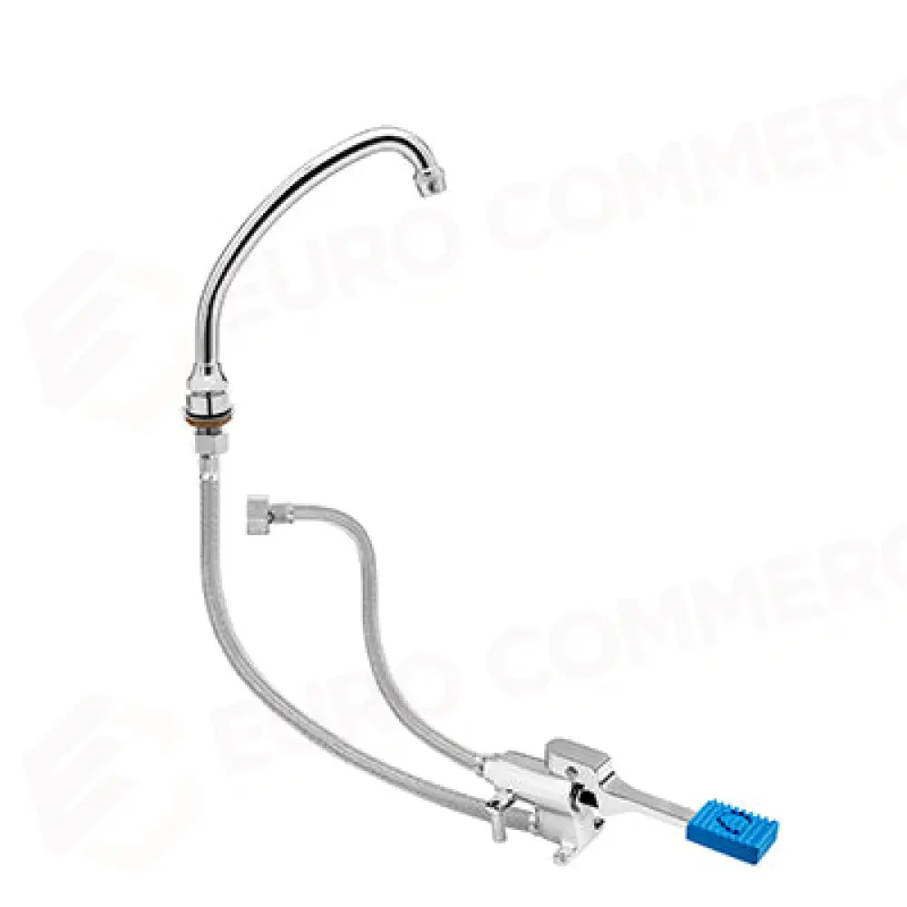KIT RUBINETTO A PEDALE MONO ACQUA A PAVIMENTO CON BOCCA DI EROGAZIONE GIREVOLE ’U’ Ø18X180 - ERMES001KIT2 - MONOLITH