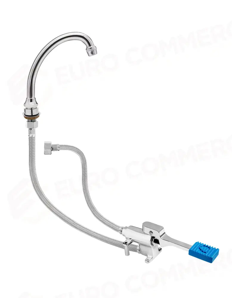 KIT RUBINETTO A PEDALE MONO ACQUA A PAVIMENTO CON BOCCA DI EROGAZIONE GIREVOLE ’U’ Ø18X140 - ERMES001KIT3 - MONOLITH