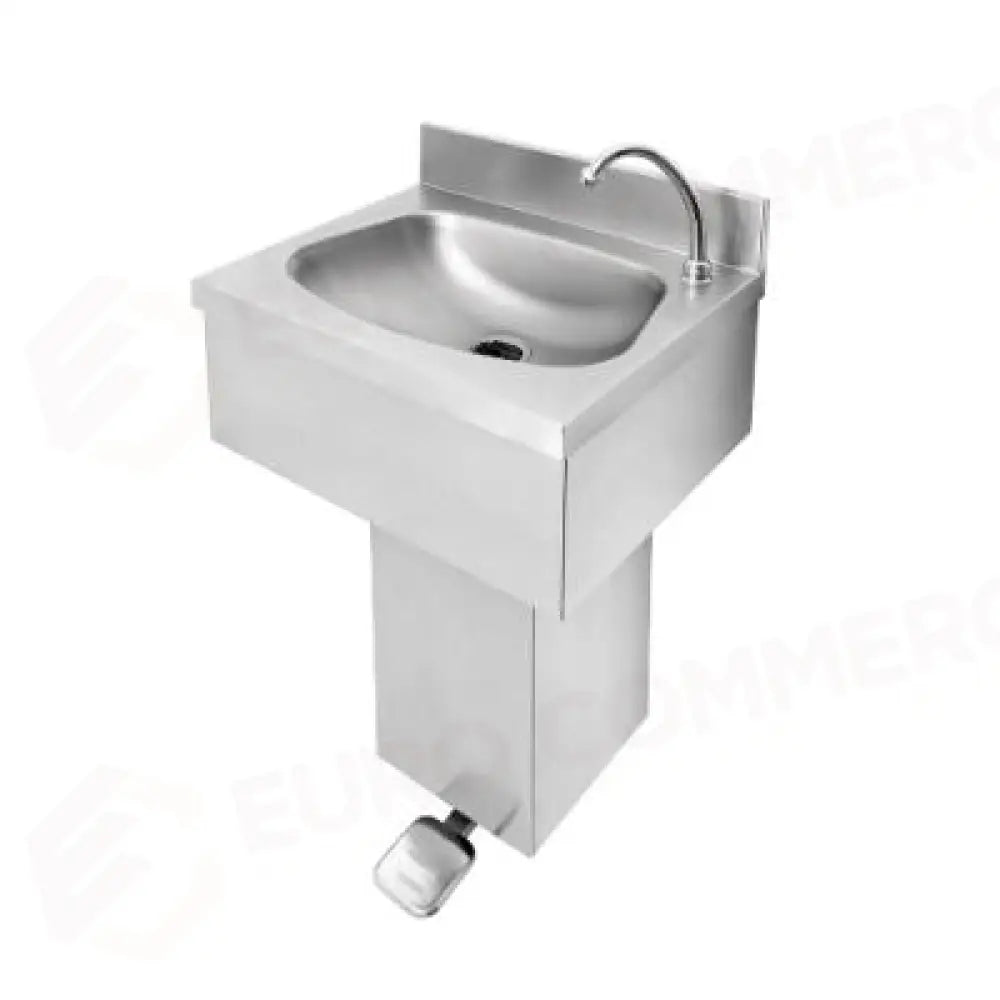 LAVAMANI 400X400 A MURO CON COLONNINA COMPLETO DI BOCCA DI EROGAZIONE E MISCELATORE A PEDALE - ARES070 - MONOLITH