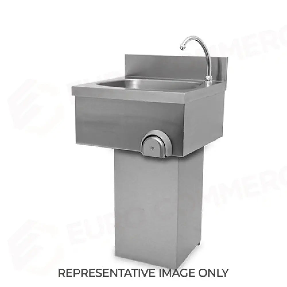 LAVAMANI A COLONNA COMANDO A GINOCCHIO 40X40X80 H - 9484-4040 - METALCARRELLI - LAVAMANI