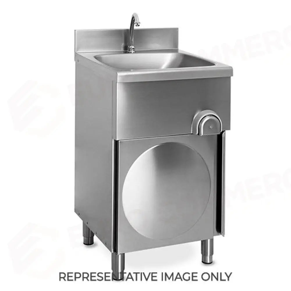 LAVAMANI SU MOBILE ALZATA CM 10H PORTA A BATTENTE SIFONE INCLUSO 50X50X95 H - 9487-5050 - METALCARRELLI - CARRELLI