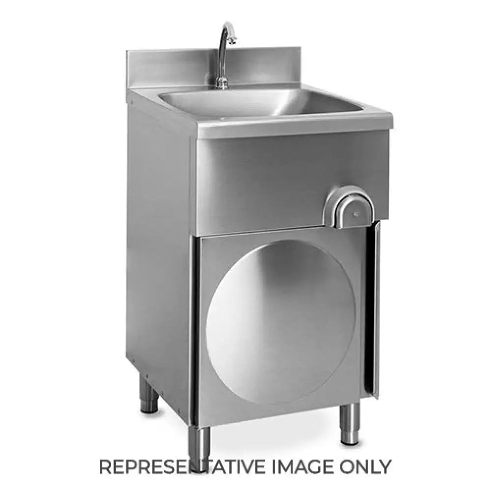 LAVAMANI SU MOBILE ALZATA CM 10H PORTA A BATTENTE SIFONE INCLUSO 40X40X95 H - 9487-4040 - METALCARRELLI - CARRELLI