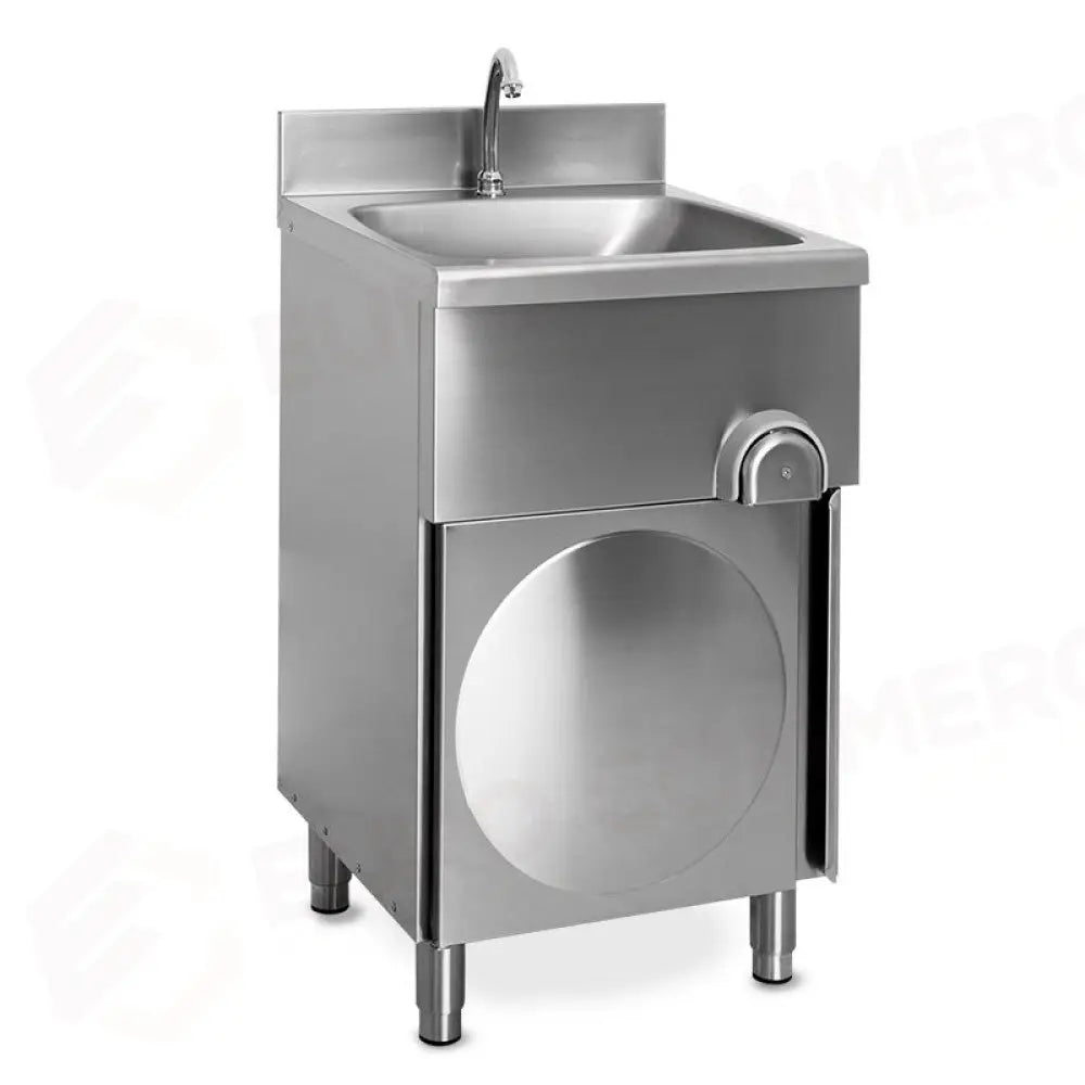 LAVAMANI SU MOBILE ALZATA CM 10H PORTA A BATTENTE SIFONE INCLUSO 50X40X95 H - 9487-5040 - METALCARRELLI - LAVAMANI