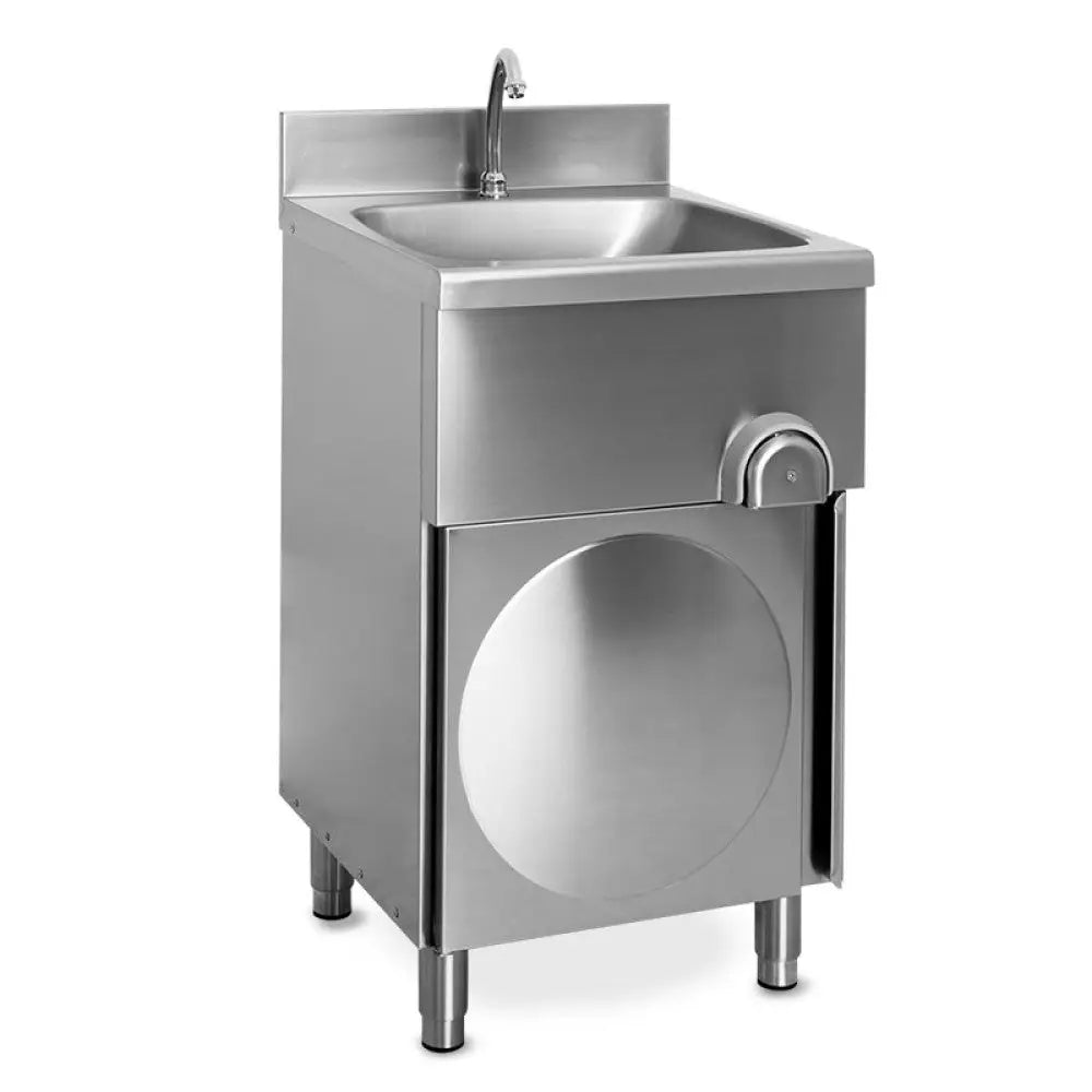 LAVAMANI SU MOBILE ALZATA CM 10H PORTA A BATTENTE SIFONE INCLUSO 50X40X95 H - 9487-5040 - METALCARRELLI - LAVAMANI