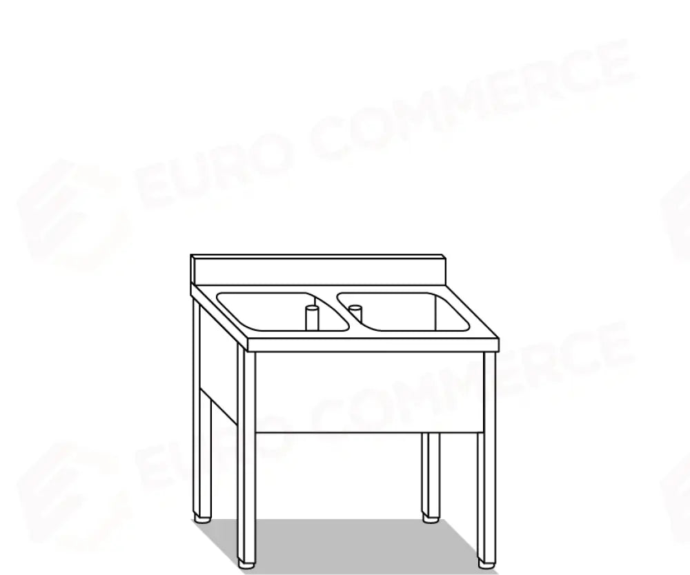 LAVATOI EUR BASI IN ACCIAIO INOX AISI 441 PIANO E TOP LAVELLO IN ACCIAIO INOX AISI 304 - VG1136 VG1137 - MITTEL