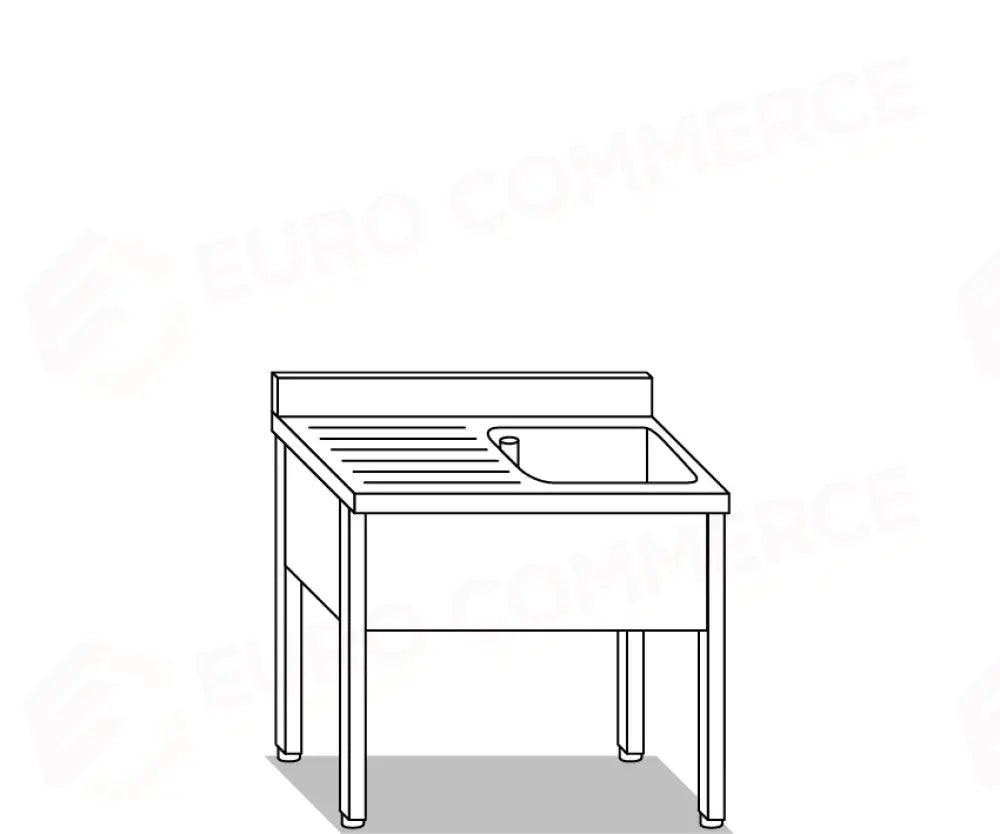 LAVATOI EUR BASI IN ACCIAIO INOX AISI 441 PIANO E TOP LAVELLO IN ACCIAIO INOX AISI 304 - VG1126 VG1127 - MITTEL