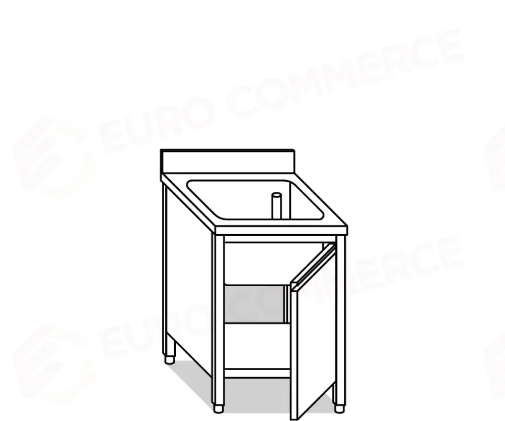 LAVATOI EUR BASI IN ACCIAIO INOX AISI 441 PIANO E TOP LAVELLO IN ACCIAIO INOX AISI 304 - V01600 V01700 - MITTEL