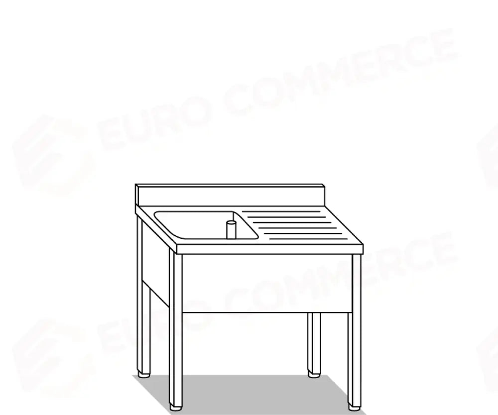 LAVATOI EUR BASI IN ACCIAIO INOX AISI 441 PIANO E TOP LAVELLO IN ACCIAIO INOX AISI 304 - VG1116 VG1117 - MITTEL
