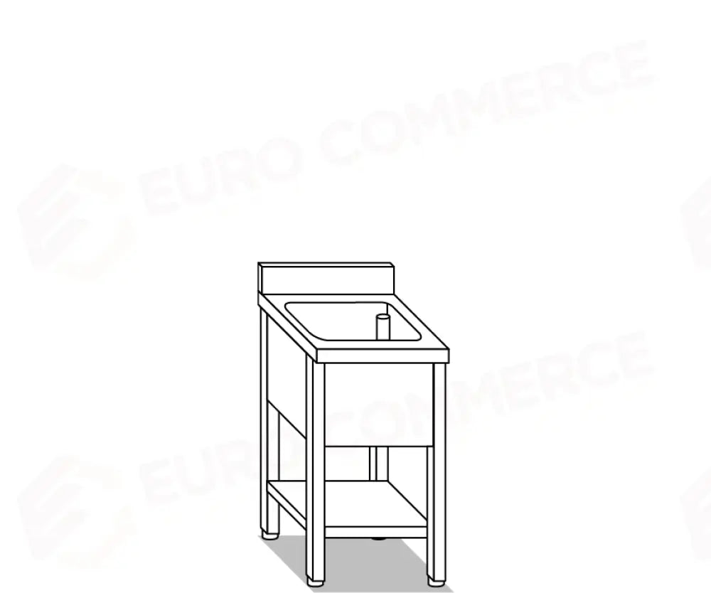 LAVATOI EUR BASI IN ACCIAIO INOX AISI 441 PIANO E TOP LAVELLO IN ACCIAIO INOX AISI 304 - VG1206 VG1207 - MITTEL