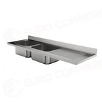 LAVATOIO 2 VASCHE + SGOCCIOLATOIO DX 1800 X 600 MM FRLV-618/21D - 5896181 - SAMMIC