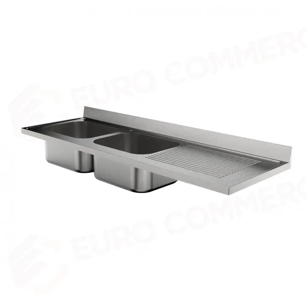LAVATOIO 2 VASCHE + SGOCCIOLATOIO DX 1800 X 600 MM FRLV-618/21D - 5896181 - SAMMIC