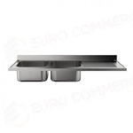 LAVATOIO 2 VASCHE + SGOCCIOLATOIO DX 1800 X 600 MM FRLV-618/21D - 5896181 - SAMMIC