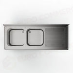 LAVATOIO 2 VASCHE + SGOCCIOLATOIO DX 1800 X 700 MM FRLV-718/11D - 5897181 - SAMMIC