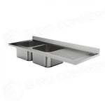 LAVATOIO 2 VASCHE + SGOCCIOLATOIO DX 1800 X 700 MM FRLV-718/11D - 5897181 - SAMMIC