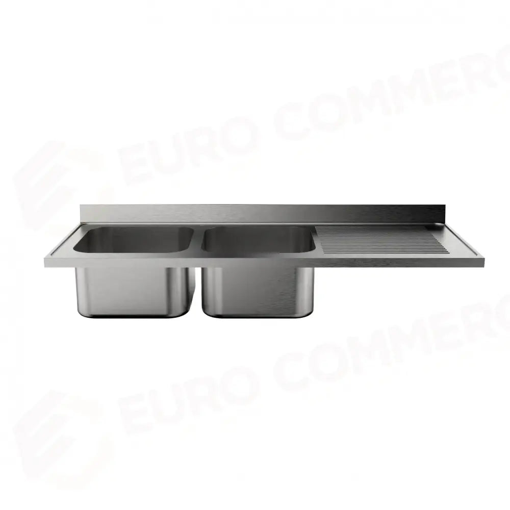 LAVATOIO 2 VASCHE + SGOCCIOLATOIO DX 1800 X 700 MM FRLV-718/11D - 5897181 - SAMMIC