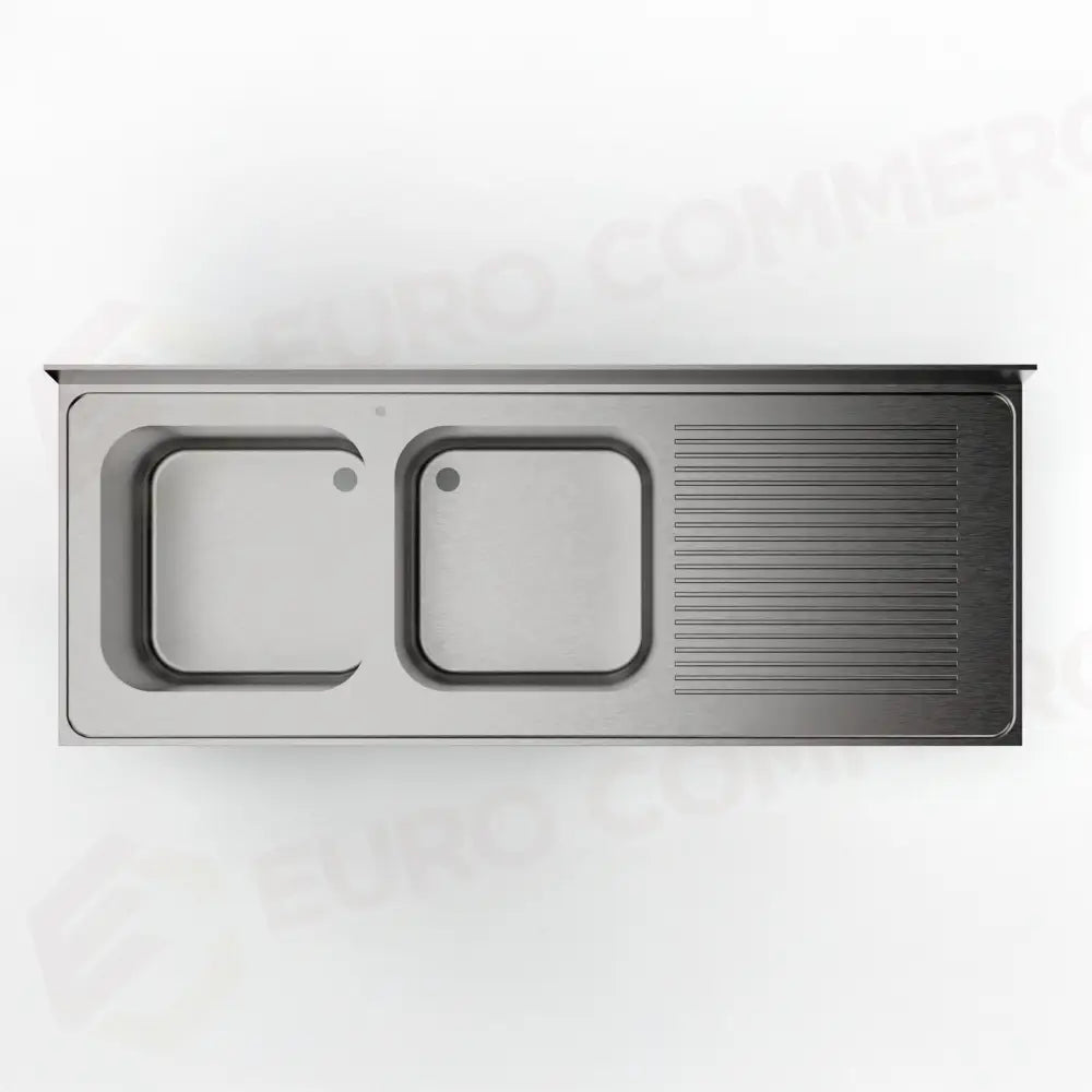 LAVATOIO 2 VASCHE + SGOCCIOLATOIO DX 1800 X 700 MM FRLV-718/11D - 5897181 - SAMMIC