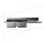 LAVATOIO 2 VASCHE + SGOCCIOLATOIO DX 1800 X 700 MM FRLV-718/11D - 5897181 - SAMMIC