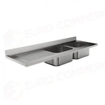 LAVATOIO 2 VASCHE + SGOCCIOLATOIO SX 1800 X 600 MM FRLV-618/21S - 5896182 - SAMMIC