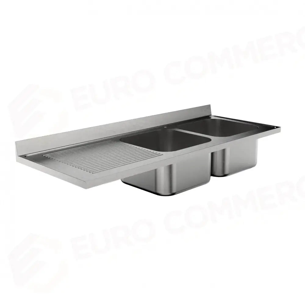 LAVATOIO 2 VASCHE + SGOCCIOLATOIO SX 1800 X 700 MM FRLV-718/21S - 5897182 - SAMMIC