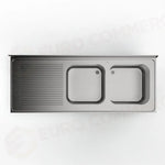 LAVATOIO 2 VASCHE + SGOCCIOLATOIO SX 1800 X 700 MM FRLV-718/21S - 5897182 - SAMMIC
