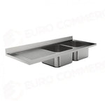 LAVATOIO 2 VASCHE + SGOCCIOLATOIO SX 1800 X 700 MM FRLV-718/21S - 5897182 - SAMMIC