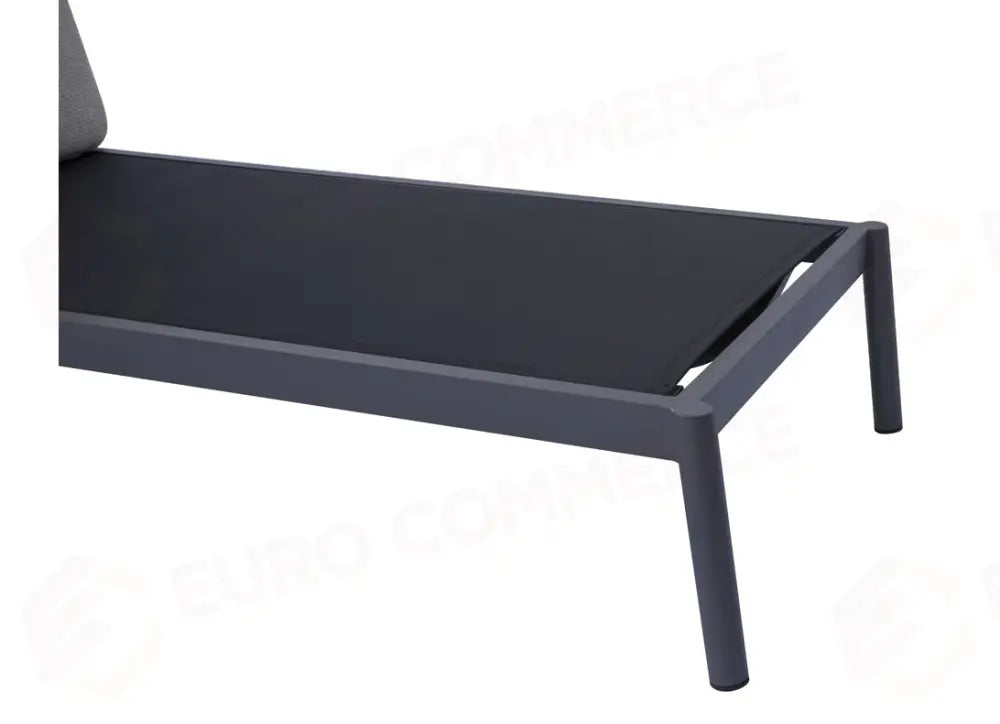 LETTINO PORTO CERVO IN ALLUMINIO - TEXTILENE GRIGIO - CUSCINO ECRU' - ANTRACITE